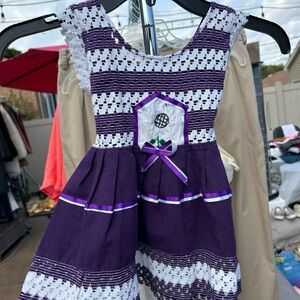 Purple and White Kids Costume Dress